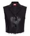 Diesel G-baryt Wool Blend Buttoned Vest In Black