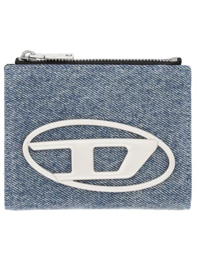 Diesel Wallet "1dr Bi-fold Zipper Ii" In Blue
