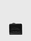 Diesel Holi-d Logo-plaque Zip-around Wallet In Black