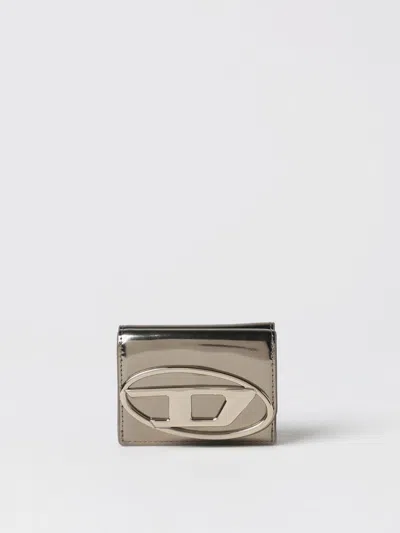 Diesel 1dr Patent-leather Wallet In Neutrals
