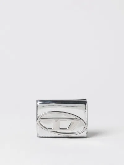 Diesel Wallet  Woman Color Silver In Brown