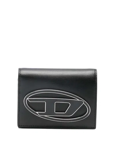 Diesel Wallet In Black Leather With Logo