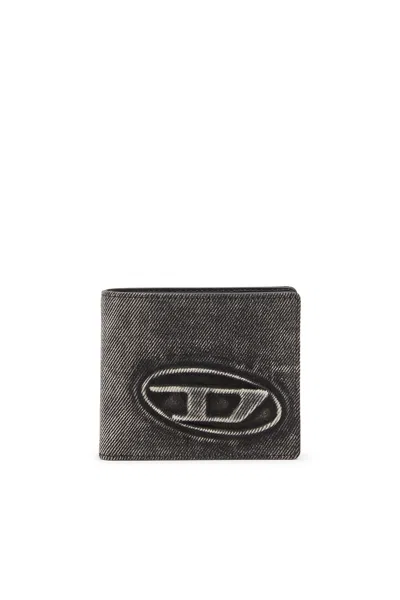 Diesel Wallet In Washed Denim In Gray