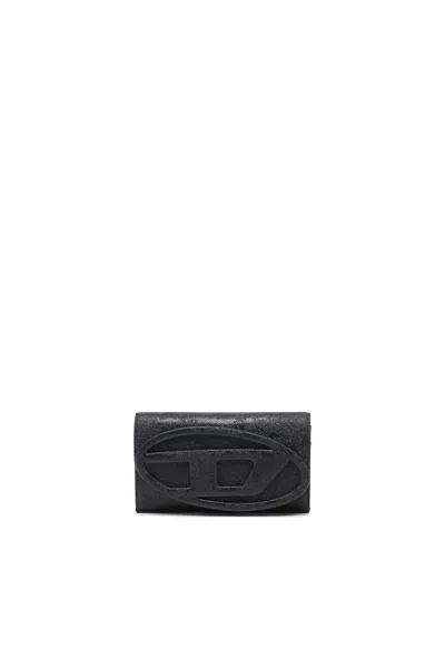 Diesel Wallet Purse In Glitter-camo Lurex