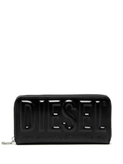 Diesel Wallet With Embossed Logo In Black