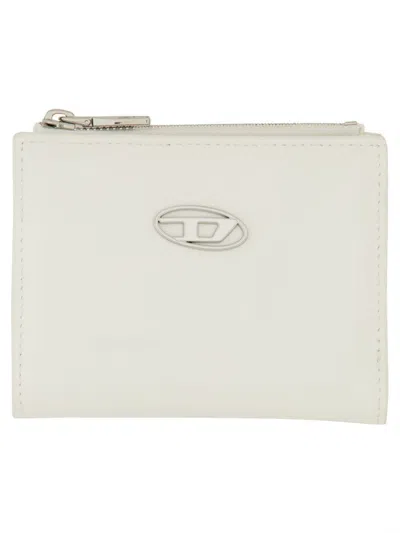 Diesel Play Bi-fold Zip Li Wallet In White