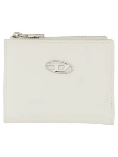 Diesel Play Bi-fold Zip Li Wallet In White