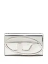 Diesel Silver Handbag With Prominent Logo And Detachable Strap