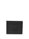 Diesel Logo-plaque Leather Card Holder In Black
