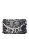 Diesel Womens Charm D Quilted Denim Strap Wallet T8013 In Multicolor