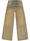 Diesel Straight-leg Jeans In Faded Beige Cotton