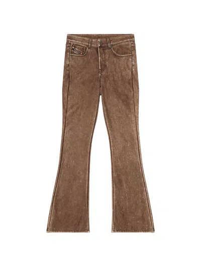 Diesel Washed Bootcut Jeans In Brown