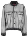 Diesel Gray Medium-light Skeleton Denim Trucker Jacket In Gray