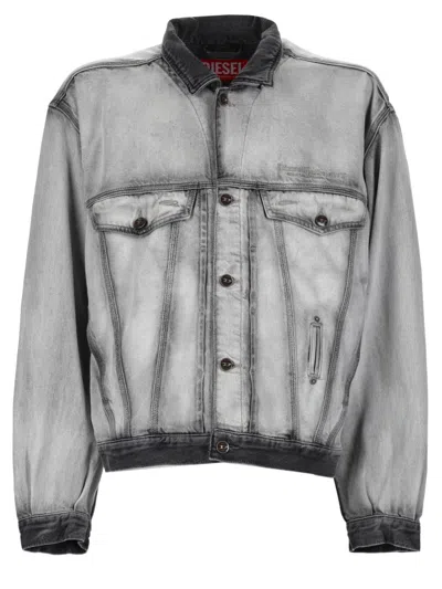 DIESEL WASHED GREY D-DENVER-FSI DENIM JACKET