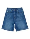 Diesel Washed Stitching Denim Shorts In Blue