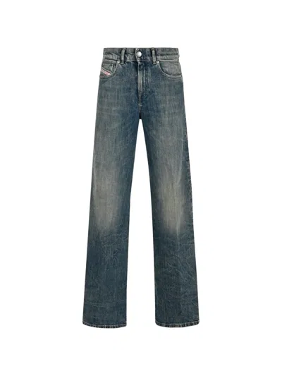 Diesel Washed Straight-leg Jeans In Blue