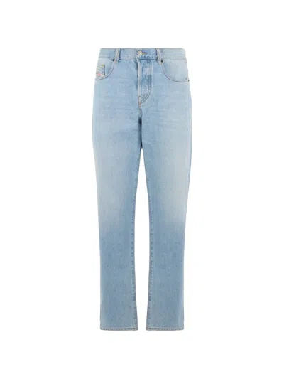 Diesel Washed-finish Straight-leg Jeans In Blue