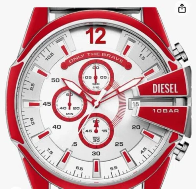 Pre-owned Diesel Watch Mega Chief Analógic And Digital De Silicona - Dz4552