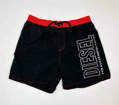 Diesel Wave Boxer Swim Shorts Bathing Suit In Black