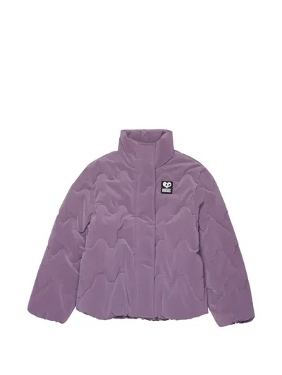 Diesel Kids' Wave-quilted Jacket In Purple