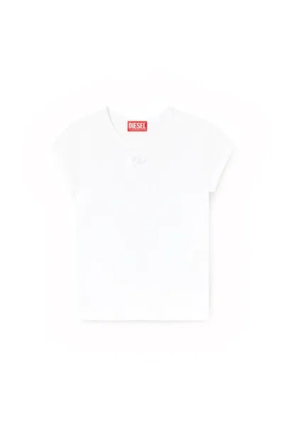 Diesel T-angie Embroidered T-shirt In White