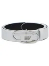 Diesel White Logo-plaque Leather Belt In White