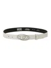 Diesel White Belt With Logo Buckle In White