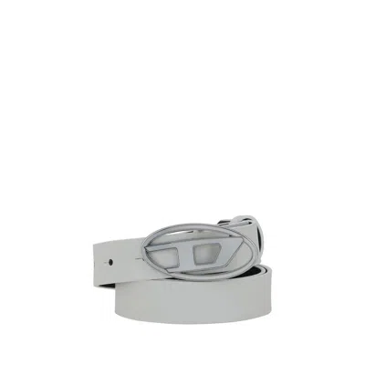 Diesel White Calf Leather Bos Taurus Regular Belt
