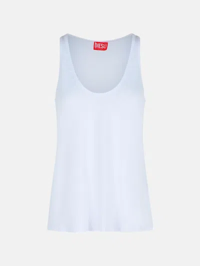 Diesel White Cotton Blend Tank Top