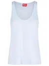 Diesel White Cotton Blend Tank Top Women In White