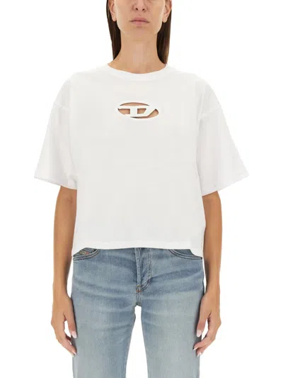 Diesel White Cotton Clothing T-shirts And Polos