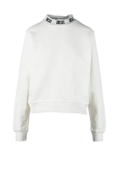 Diesel White Cotton Crew Neck Sweatshirt