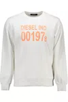 Diesel White Cotton Men Sweater In Gray