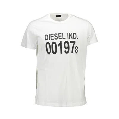 DIESEL WHITE COTTON MEN T-SHIRT