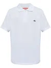 Diesel White Polo Shirt With Classic Collar And D Logo On The Front In Cotton Man In White