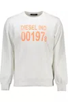 Diesel White Cotton Men Sweater In Gray