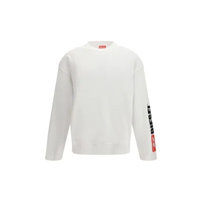 DIESEL WHITE COTTON SWEATSHIRT