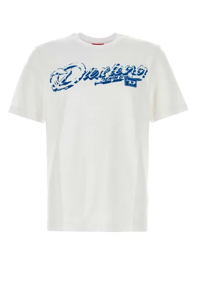 Diesel White Cotton T-adjsut-r7 T-shirt In 100