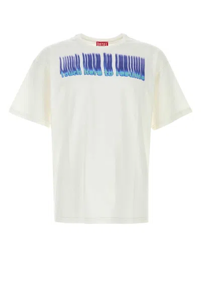 Diesel White Cotton T-boxt-r14 T-shirt