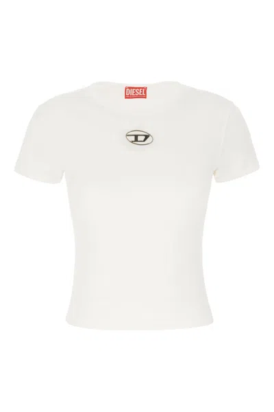 Diesel Women White Organic Jersey T-uncutie-long-od-q1 Slim T-shirt