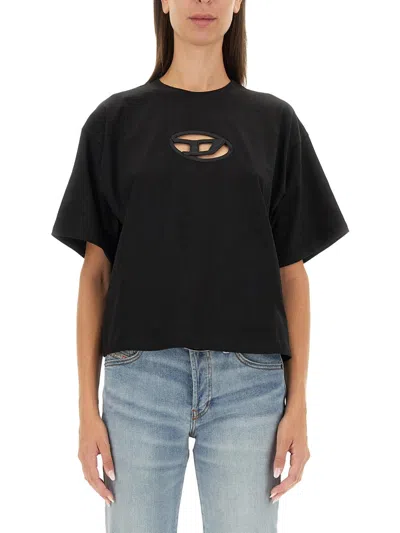 Diesel White Cotton T-shirts And Polos
