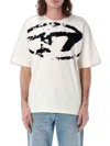Diesel T-shirt With Distressed Flock Print In White