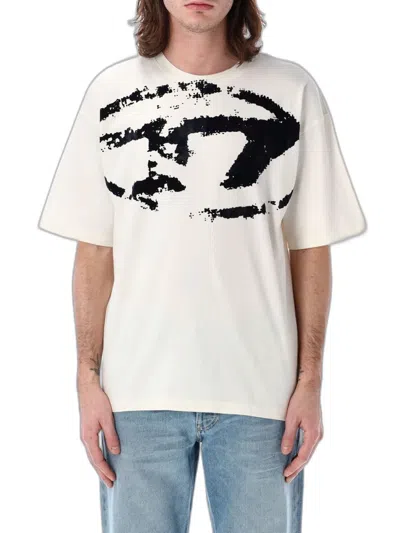 DIESEL DIESEL WHITE COTTON T-BOXT-N14 T-SHIRTS