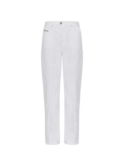 Diesel White Cotton Trousers