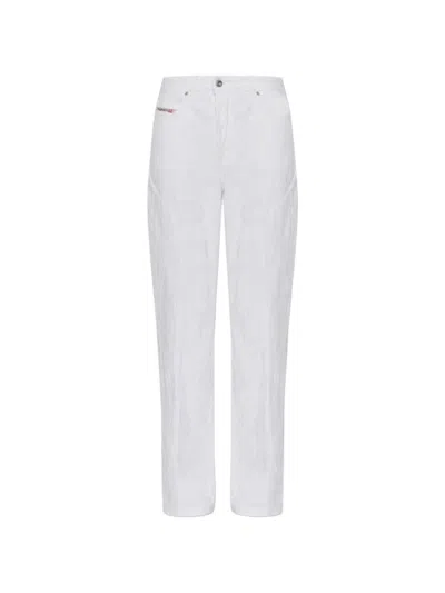 Diesel White Cotton Trousers