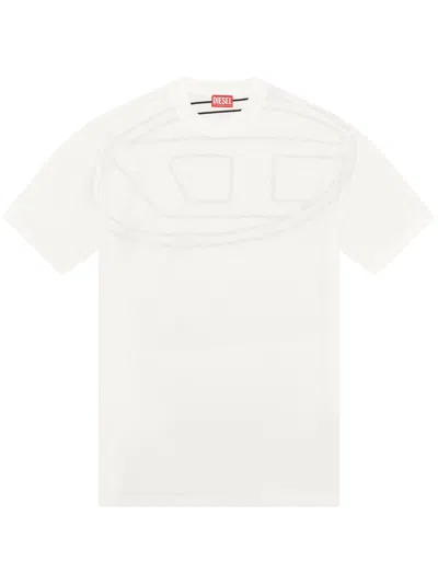 Diesel White Cotton T-shirt In Neutral