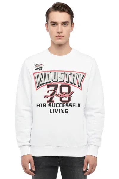 DIESEL WHITE CREW NECK SWEATSHIRT