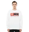 Diesel S-baxt-n1 Cotton Sweatshirt In White