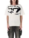 Diesel T-shirt With Distressed Flock Print In Neutral
