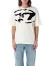 Diesel T-shirt With Distressed Flock Print In White